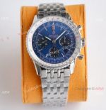 Super Clone Breitling Navitimer 43mm Valjoux 7750 Watch Stainless Steel Blue Dial